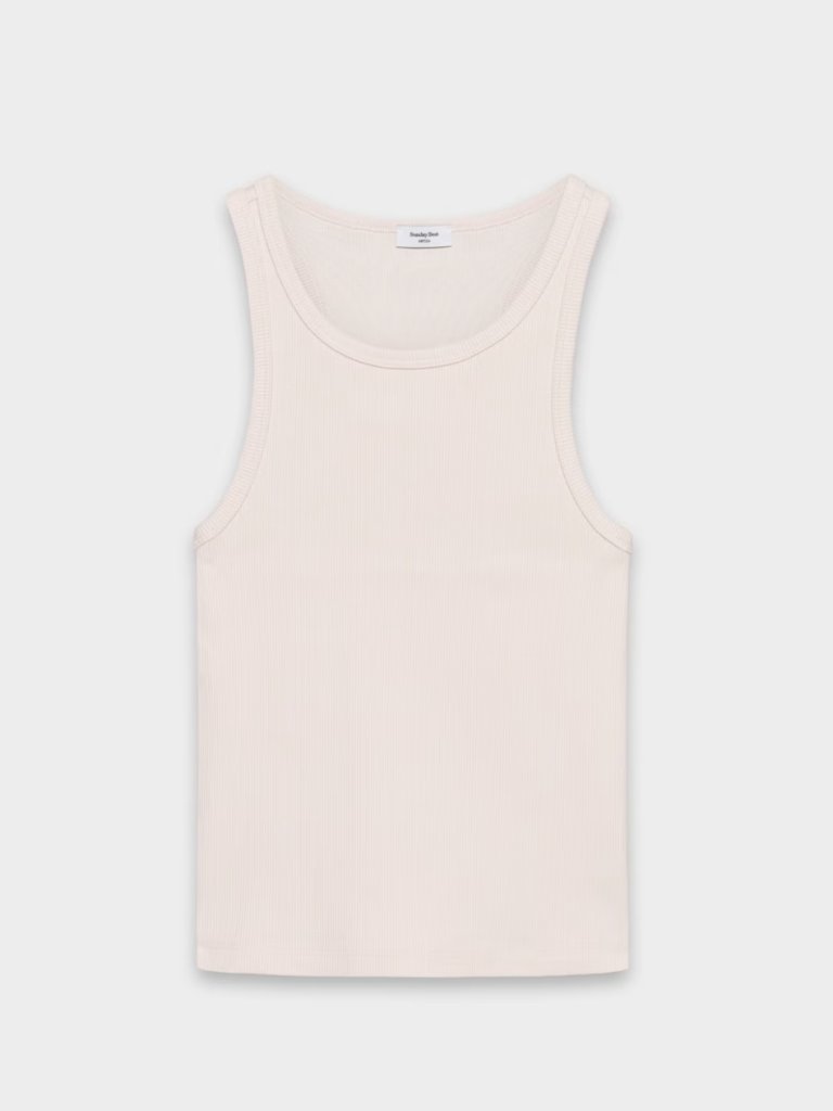 Aritzia Sunday Best Honor Tank Shy Pink Racerback Ribbed Top Large New Nwt